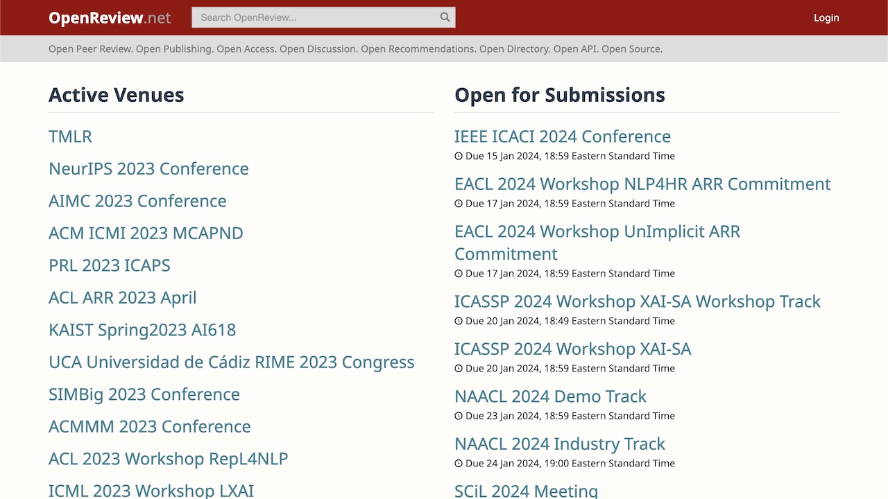 OpenReview screenshot